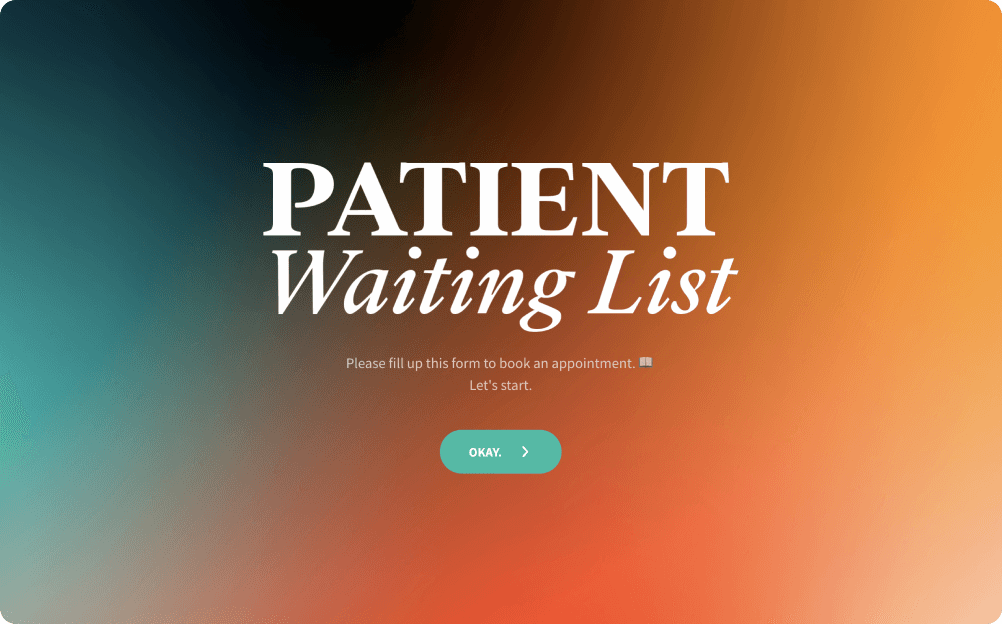 Patient Waiting List Form Template