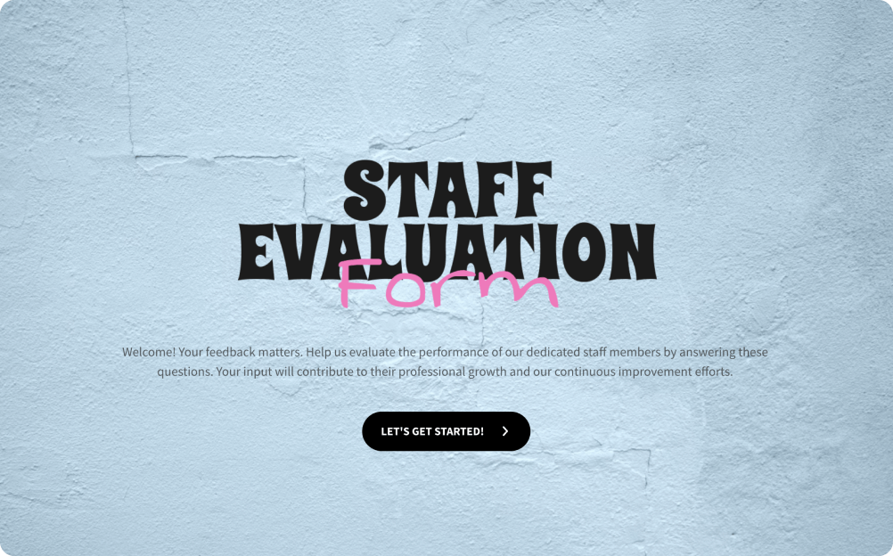 Preschool Staff Evaluation Form Template